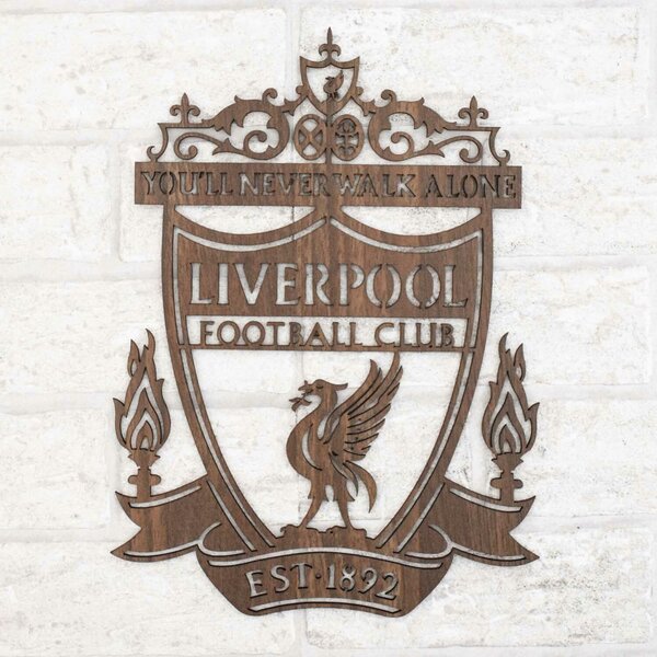 DUBLEZ | Dřevěné logo klubu na zeď - Liverpool | Obraz