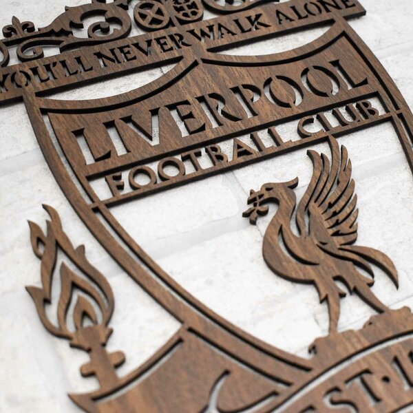 DUBLEZ | Dřevěné logo klubu na zeď - Liverpool | Obraz
