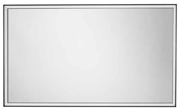 Černé závěsné zrcadlo s LED osvětlením Nova Luce Ambor 120 x 70 cm