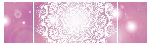 Obraz mandaly v růžovém pozadí (170x50 cm)