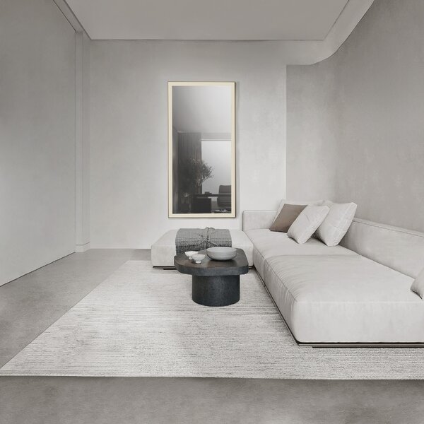 Černé závěsné zrcadlo s LED osvětlením Nova Luce Adon 150 x 75 cm