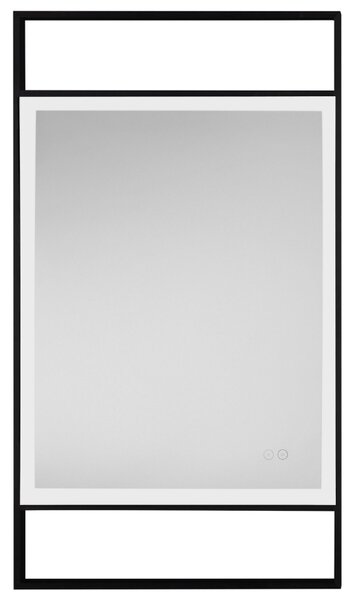 Černé závěsné zrcadlo s LED osvětlením Nova Luce Doul 106 x 60 cm