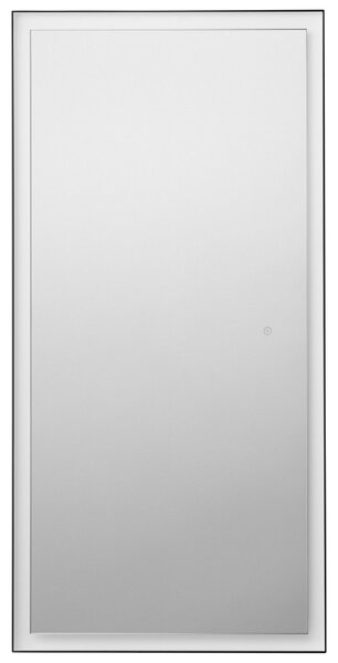 Černé závěsné zrcadlo s LED osvětlením Nova Luce Adon 150 x 75 cm