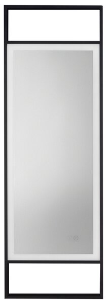 Černé závěsné zrcadlo s LED osvětlením Nova Luce Doul 120 x 40 cm