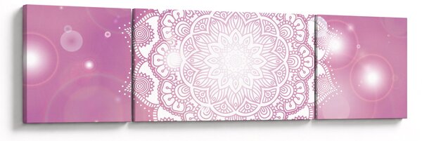 Obraz mandaly v růžovém pozadí (170x50 cm)