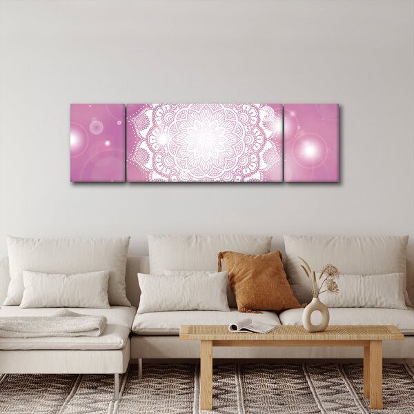 Obraz mandaly v růžovém pozadí (170x50 cm)