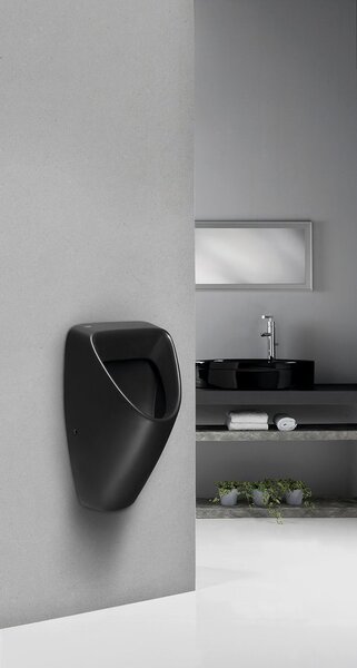 Bruckner Bruckner, SCHWARN urinál s automatickým splachovačem 6V DC, zakrytý přívod vody, černý, 201.722.6