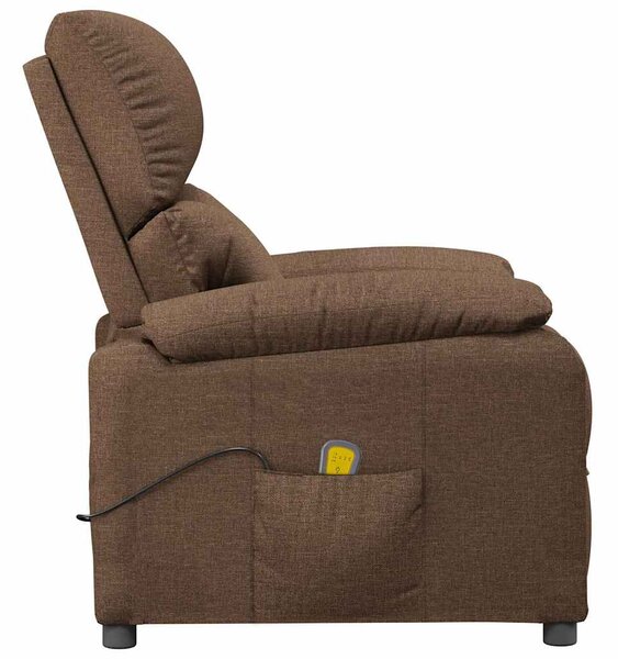 Masážní křeslo hnědé textil 322458