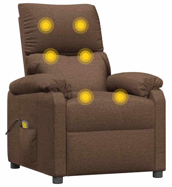 Masážní křeslo hnědé textil 322458