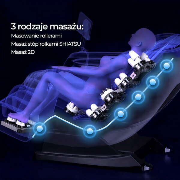 Masážní křeslo Visita Max (šedá). Akce -20%