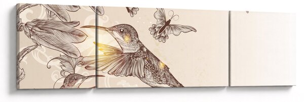 Obraz - Kolibříci (170x50 cm)