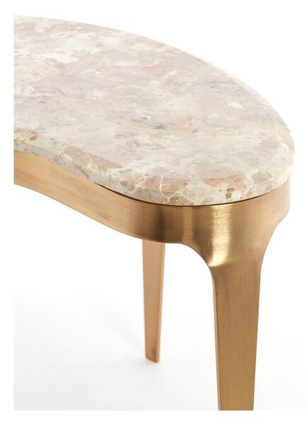 Konferenční stolek s mramorovou deskou v bronzové barvě/taupe 39x65 cm Giulio – Light & Living