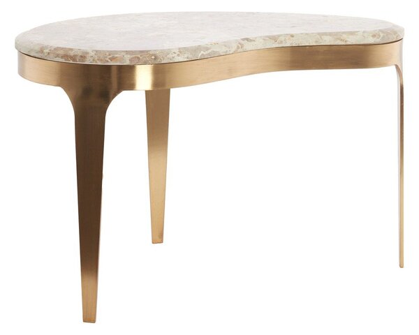 Konferenční stolek s mramorovou deskou v bronzové barvě/taupe 39x65 cm Giulio – Light & Living