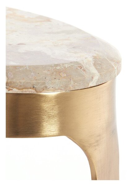 Konferenční stolek s mramorovou deskou v bronzové barvě/taupe 39x65 cm Giulio – Light & Living