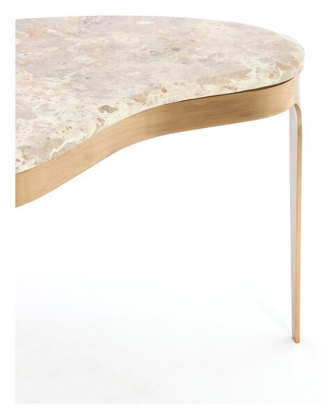 Konferenční stolek s mramorovou deskou v bronzové barvě/taupe 39x65 cm Giulio – Light & Living