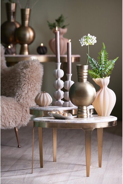 Konferenční stolek s mramorovou deskou v bronzové barvě/taupe 39x65 cm Giulio – Light & Living
