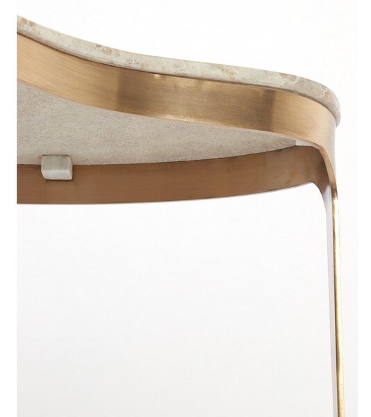 Konferenční stolek s mramorovou deskou v bronzové barvě/taupe 39x65 cm Giulio – Light & Living