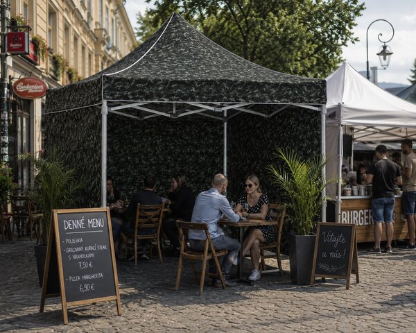 JAKS Nůžkový stan PREMIUM QUALITY army 3 × 3 m