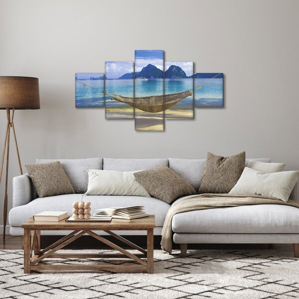 Obraz houpací sítě na pláži 2 (125x70 cm)