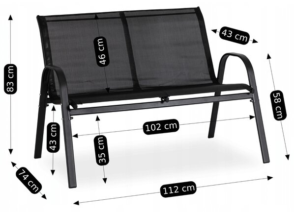 Zahradní set Magro (černá) (pro 4 osoby). Akce -10%