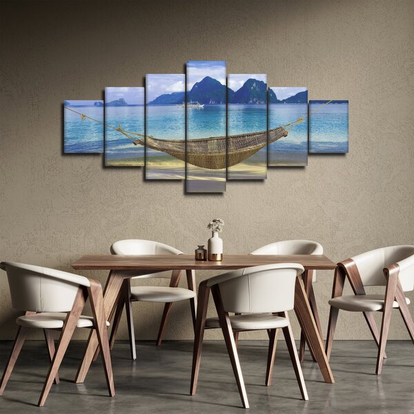 Obraz houpací sítě na pláži 2 (210x100 cm)