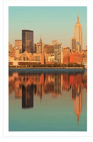 Plakát okouzlující New York v odrazu ve vodě