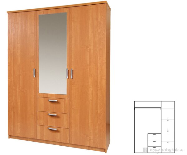 Šatní skříň Pembury 150/40 (se zrcadlem). Vlastní profesionální přeprava až k Vám domů 746579