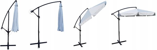 Záhradní slunečník Summer - světle šedý 300 cm