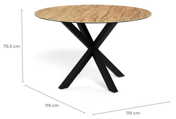 Actona Kulatý jídelní stůl Heaven 119 cm dub divoký/černý