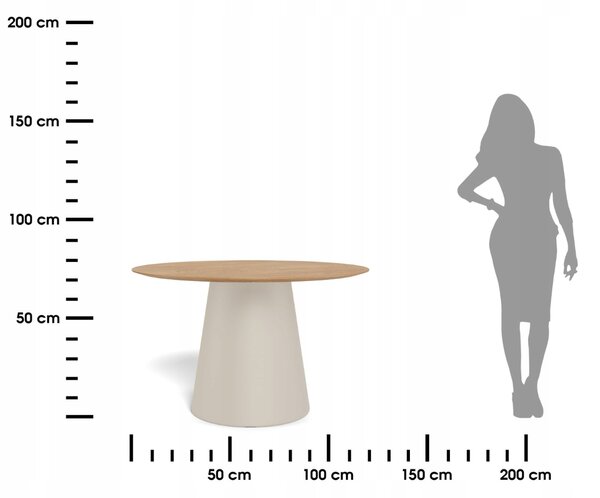 Actona Kulatý jídelní stůl Soli 120 cm dub přírodní/kašmírový