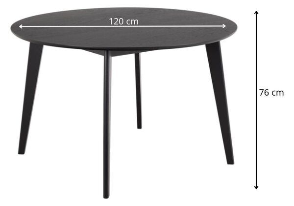 Actona Kulatý jídelní stůl Roxby 120 cm černý