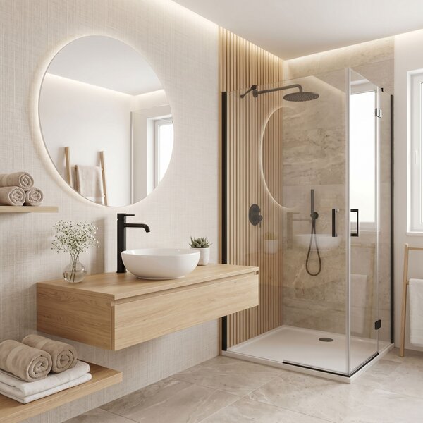 Rea Rivo, vysoká umyvadlová baterie h-280, černá matná, REA-B9320