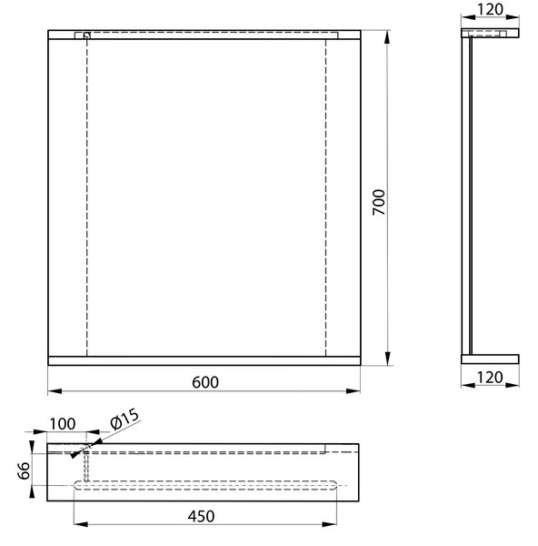 Aqualine Aqualine, KORIN zrcadlo s LED osvětlením 60x70x12cm, KO390S