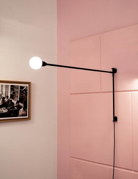 Nemo Mini Potence Pivotance, černá designová nástěnná lampa s vypínačem, 4W G9, délka 100cm