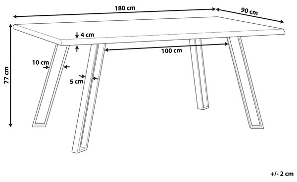 Jídelní stůl GRAHAM Světle hnědá 180 cm 90 cm