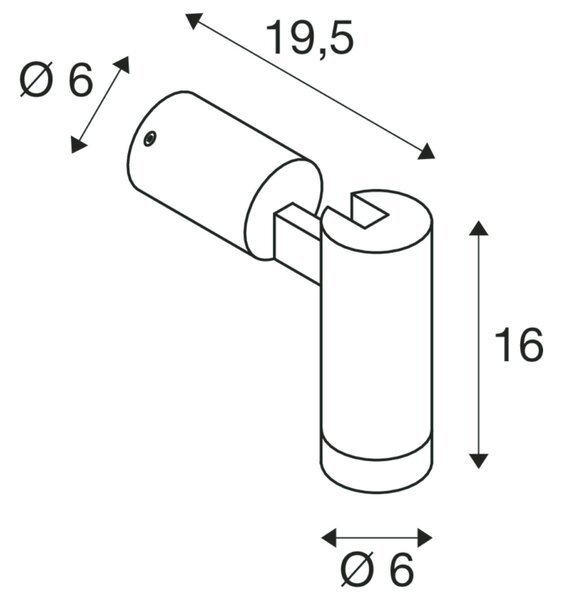 BIG WHITE SLV S-TUBE nástěnné přisazené svítidlo, kulaté, GU10, 1x max. 10 W, černá 1007653