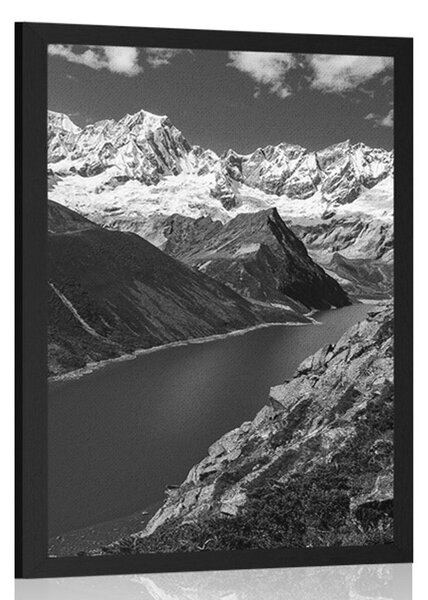 Plakát národní park Patagonie v Argentině v černobílém provedení
