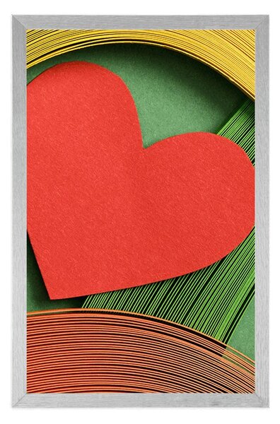 Plakát srdíčko s abstraktním pozadím