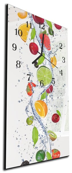 Nástěnné hodiny čerstvé ovoce mix 30x60cm - plexi