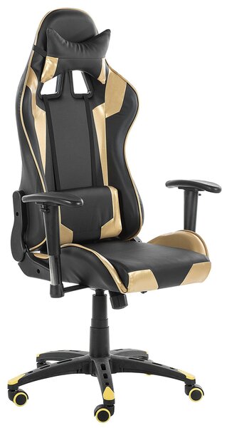 Herní křeslo KNIGHT Umělá kůže Zlatá