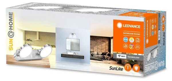 Chytré LED koupelnové světlo IP44 2 x ROUND, laditelná bílá