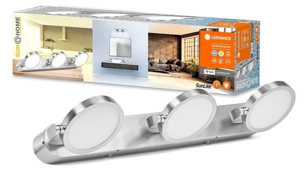 Chytré LED koupelnové světlo IP44 3 x ROUND, laditelná bílá