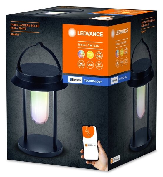 Chytré stolní solární svítidlo LANTERN, RGB + teplá bílá