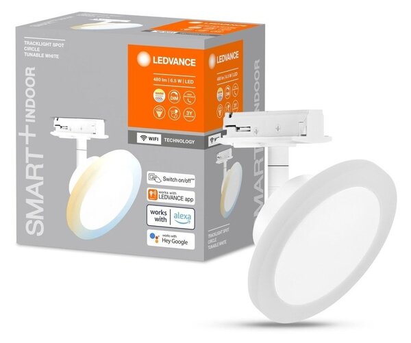 Chytré LED kolejnicové svítidlo CIRCLE, bílé, laditelná bílá