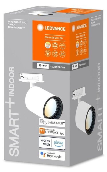 Chytré LED kolejnicové svítidlo OSAKA, bílé, laditelná bílá