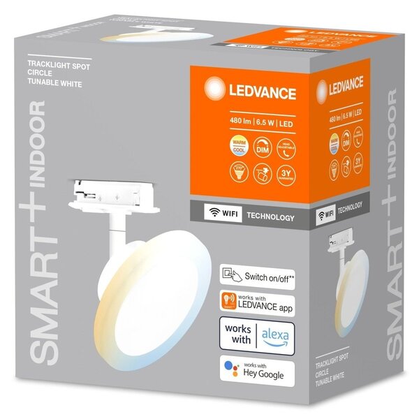 Chytré LED kolejnicové svítidlo CIRCLE, bílé, laditelná bílá