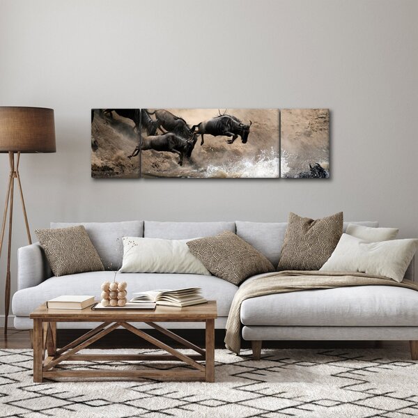Obraz - Stádo pakoňů (170x50 cm)