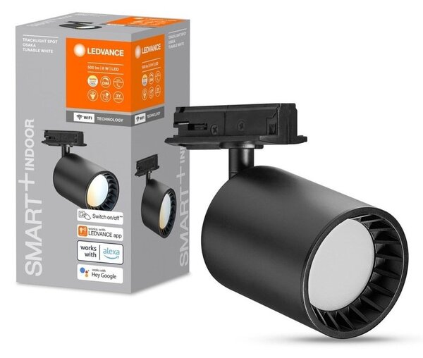 Chytré LED kolejnicové svítidlo OSAKA, černé, laditelná bílá