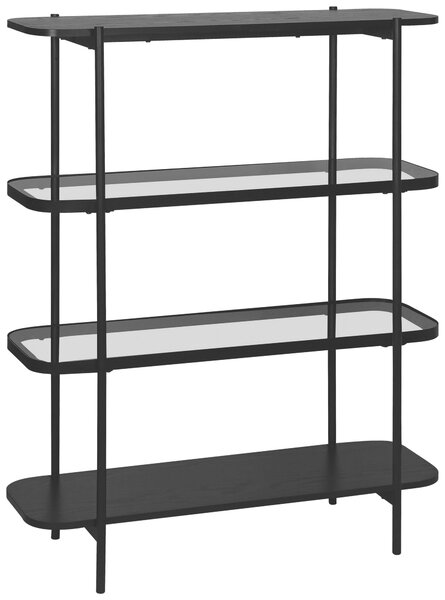 REGÁL, šedá, černá, železo, 90/120/34 cm Xora - Knihovny