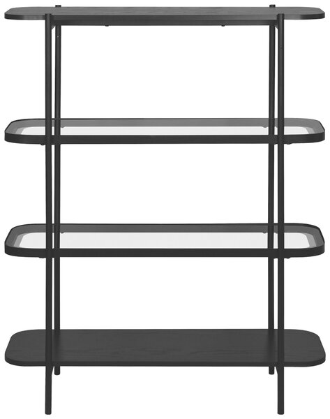 REGÁL, šedá, černá, železo, 90/120/34 cm Xora - Knihovny